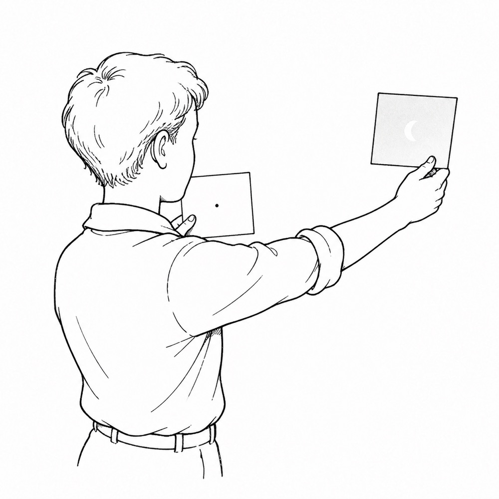 How to Make an Eclipse Viewer Person safely using two cards as a pinhole eclipse projector